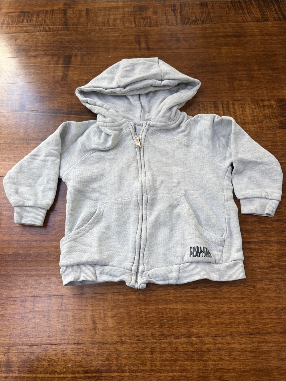 Zara Light Gray Hooded Zip-Up Sweatshirt for Kids